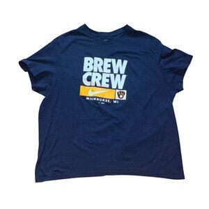 Nike MLB Milwaukee Brewers "The Brew Crew" T-Shirt-Blue-XXL-GUC